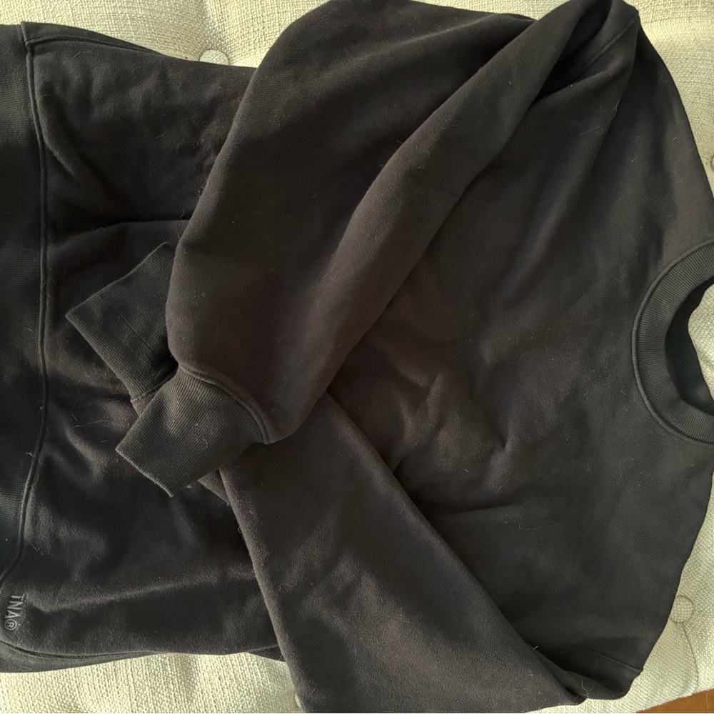 TNA Black Terry Fleece Boyfriend Fit